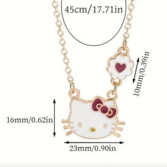 Cute Gold Hello Kitty‎ necklace and Earrings - Picture 3 of 5